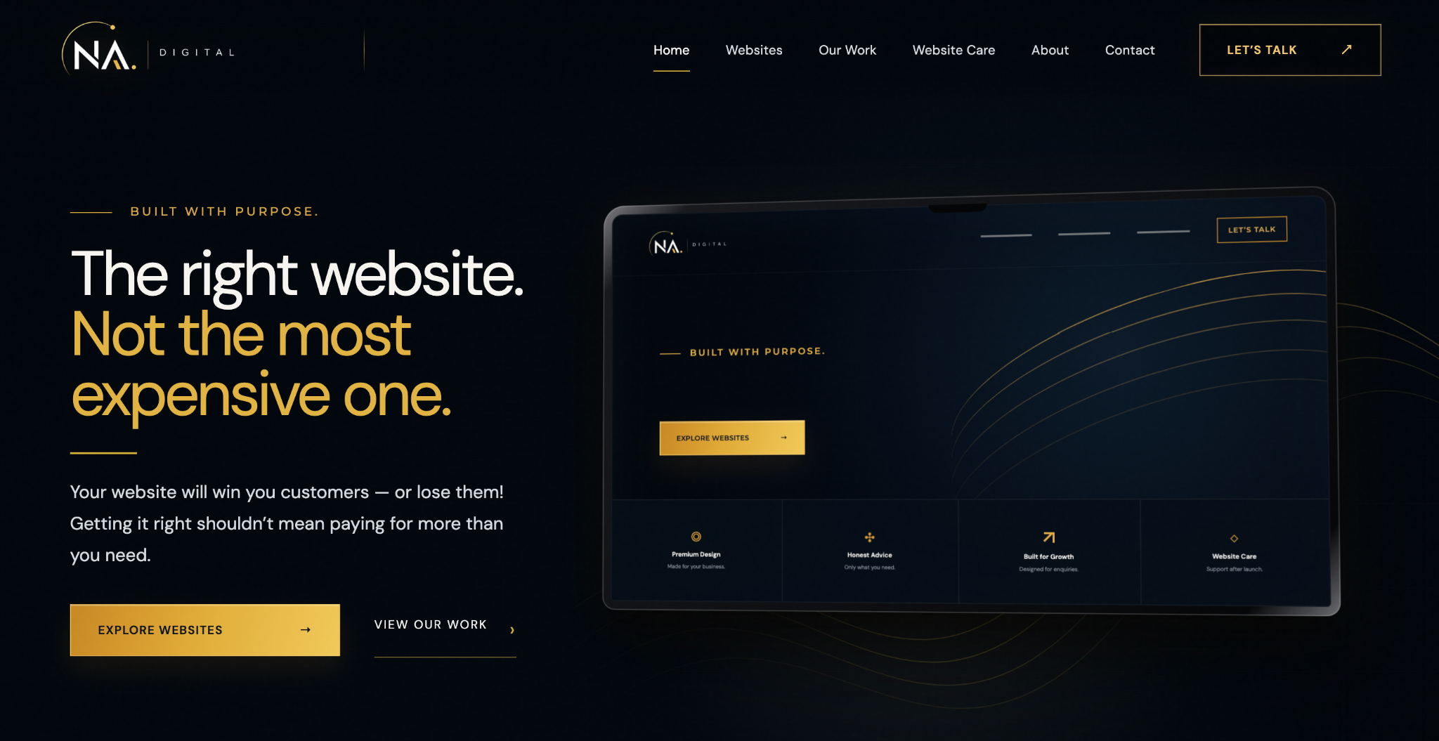 The NA Digital homepage